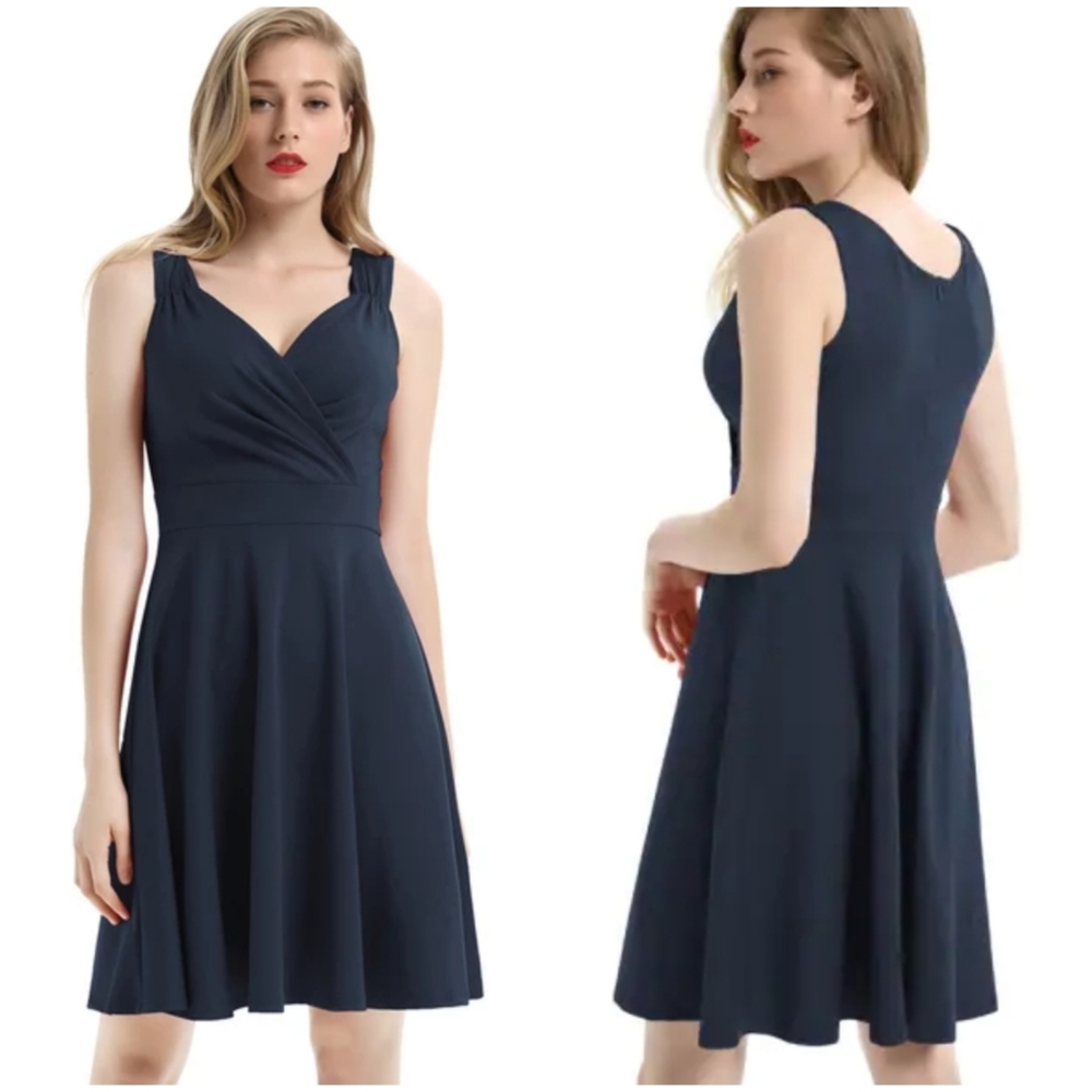 Grace Karin Navy Sleeveless A-line Party Dress